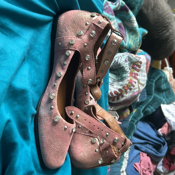 Free People Mystic Diamante Flats Pink Size 7 NEW - Picture 7 of 10